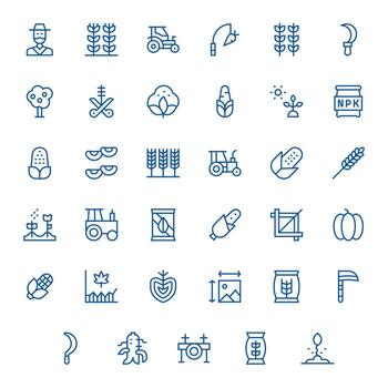 35 regular línea editable íconos a la medida para cosecha retina Listo interfaz vector