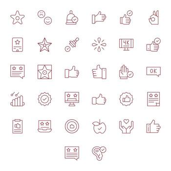 32 Thin Line Grid Fitted High Resolution Icons from Good Suite vector