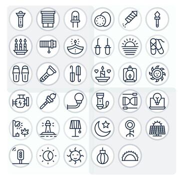 Light Graphics featuring 35 Regular Line Pixel Optimized 128x128 Designs vector