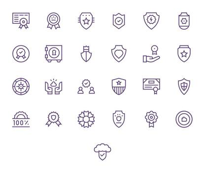 regular línea detalle mejorado íconos desde fiabilidad conjunto con 25 256x256 íconos vector
