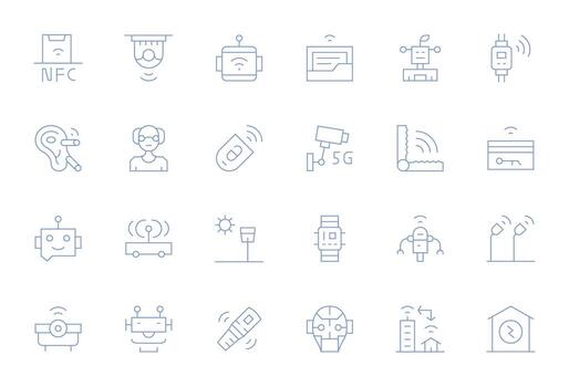 Smart Graphics Pack including 24 Thin Line High Resolution Display Perfect Icons vector