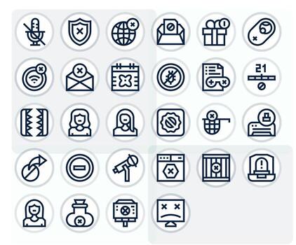 Blocked Graphics featuring 28 Bold Line Pixel Optimized 128x128 Designs vector