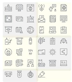 Information Professional Set with 40 Thin Line Pixel Aligned 128x128 Icons vector