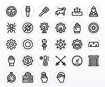 28 Bold Line Icons designed for Control in Retina Ready Grid Fitted format vector