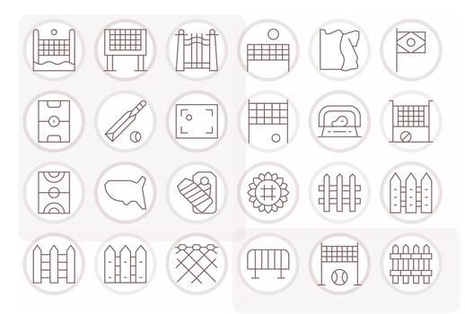 Perímetro icono caja de herramientas presentando 24 píxel alineado 64 x 64 Delgado línea elementos vector