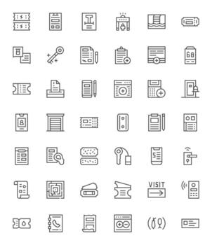 Entry Icon Repository containing 42 Regular Line Retina Ready Pixel Aligned graphics vector