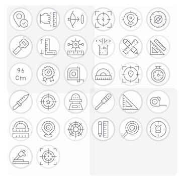 32 píxel Perfecto Delgado línea íconos desde preciso colección vector