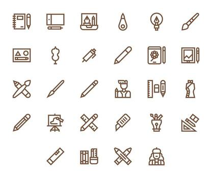 Sketching Icon Repository containing 28 Bold Line 256x256 Editable graphics vector