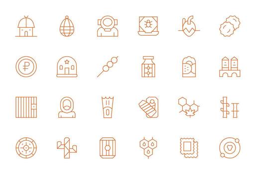 24 píxel alineado Delgado línea íconos diseñado para aislado interfaz vector