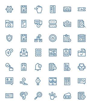 42 Regular Line Pixel Aligned Icons crafted for Confirmation Retina Ready applications vector