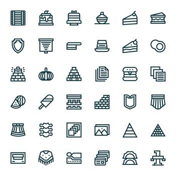36 High Resolution Pixel Optimized Icons for Layered in Bold Line Theme vector