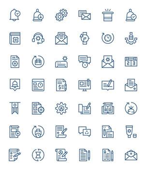 42 Retina Ready Regular Line Icons for Update with PIXEL Perfect precision vector