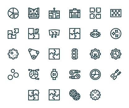 28 Bold Line Icons designed for Parts in High Resolution Editable format vector