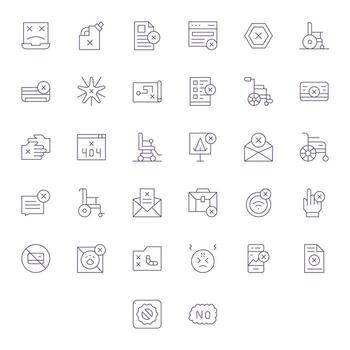 32 256x256 Thin Line Icons for Invalid with Pixel Optimized precision vector