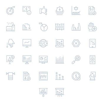32 64x64 Thin Line Icons optimized for Decline Pixel Optimized display vector