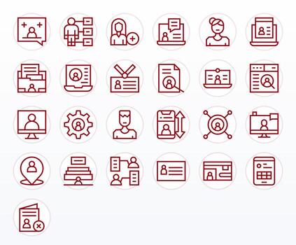 User Profile Graphics featuring 25 Regular Line Editable Retina Ready Designs vector