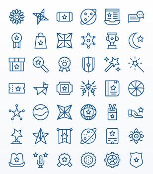 Star Icon Repository containing 42 Regular Line 64x64 Pixel Optimized graphics vector