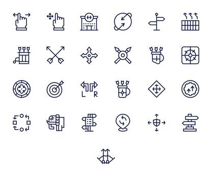 Arrows Icon Repository containing 25 Regular Line High Resolution Detail Enhanced graphics vector