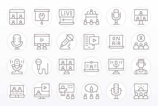 24 Thin Line Icons from Webinar in Retina Ready Pixel Optimized Quality vector