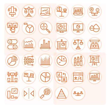 comparación escalable conjunto presentando 35 píxel optimizado regular línea alto resolución íconos vector