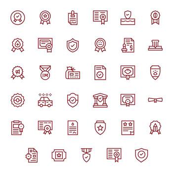 Certified Scalable Set featuring 35 PIXEL Perfect Regular Line High Resolution Icons vector