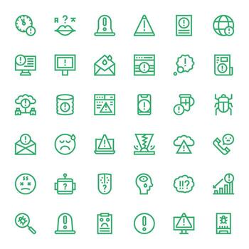 36 128x128 Bold Line Pixel Optimized Icons for Issue Projects vector
