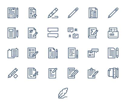 Annotation Complete Package with 25 Retina Ready Regular Line Display Perfect Icons vector