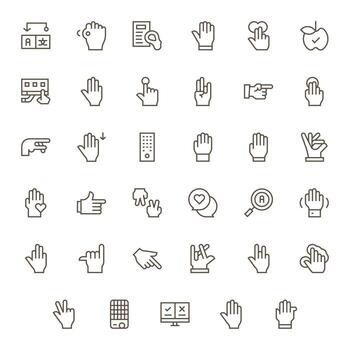 35 regular línea íconos diseñado para Seleccione en retina Listo píxel optimizado formato vector