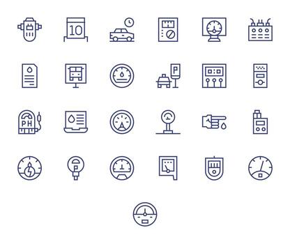 25 Regular Line PIXEL Perfect High Resolution Icons from Meter Suite vector