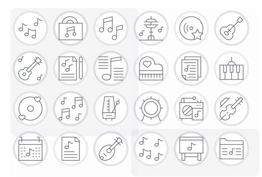 24 256x256 Thin Line Icons optimized for Song Grid Fitted display vector