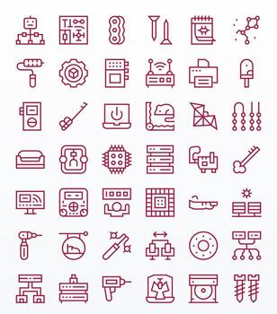 42 íconos para hardware optimizado en editable alto resolución regular línea resolución vector