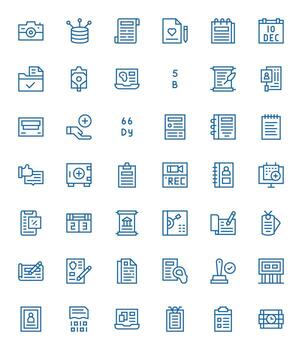 42 Icons for Record optimized in PIXEL Perfect 256x256 Regular Line resolution vector