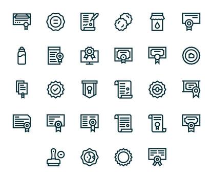 28 Icons for Seal featuring 64x64 Pixel Aligned Bold Line Graphics vector