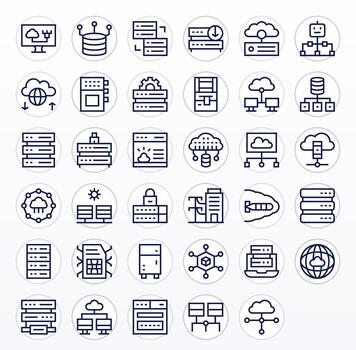 35 regular línea píxel optimizado vectores para datos centrar tema