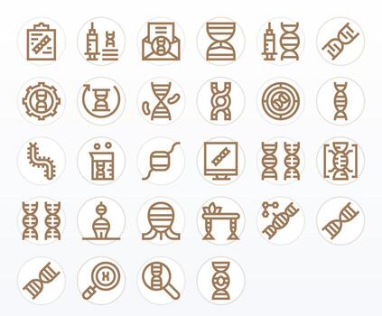 28 Bold Line Icons designed for Gene in High Resolution Grid Fitted format vector