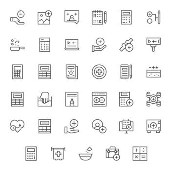 añadir diseño íconos presentando 35 detalle mejorado regular línea estilo vector