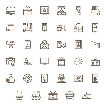 35 Regular Line Icons from Loading in 64x64 PIXEL Perfect Quality vector