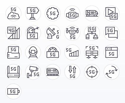 25 Retina Ready Regular Line Icons optimized for HighSpeed Pixel Aligned display vector