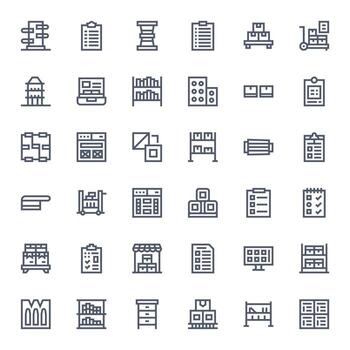 36 Bold Line Icons for Boxes in crisp High Resolution Pixel Aligned resolution vector