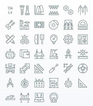 Engineering featuring 40 256x256 Icons in Thin Line Design vector