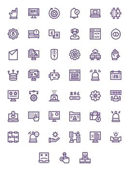 Software Design Icons featuring 45 Display Perfect Bold Line Style vector