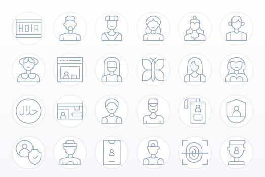Thin Line Editable Icons from Identity Set with 24 Retina Ready Icons vector