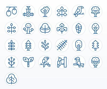 Branch Scalable Set featuring 25 Display Perfect Regular Line 256x256 Icons vector