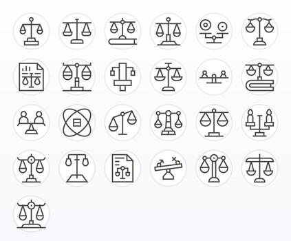 25 Regular Line Icons designed for Fairness in Retina Ready Editable format vector