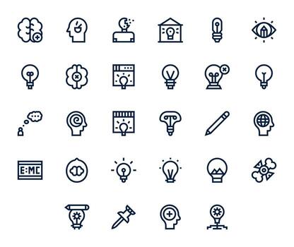 28 128x128 Pixel Optimized Icons for Concept in Bold Line Theme vector