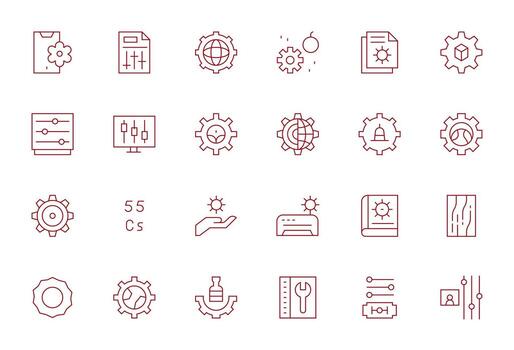 Parameters Icon Repository containing 24 Thin Line High Resolution Pixel Aligned graphics vector