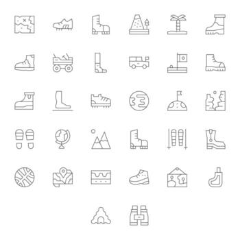 32 Thin Line Grid Fitted 256x256 Icons from Terrain Suite vector