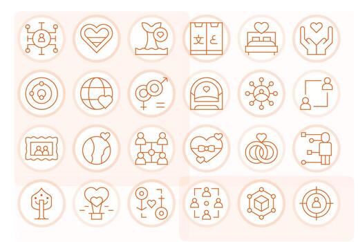 24 Thin Line Icons from Relationship in High Resolution PIXEL Perfect Quality vector