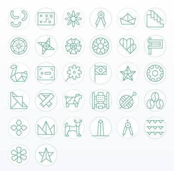 geométrico gráficos presentando 32 Delgado línea cuadrícula equipado 256x256 diseños vector