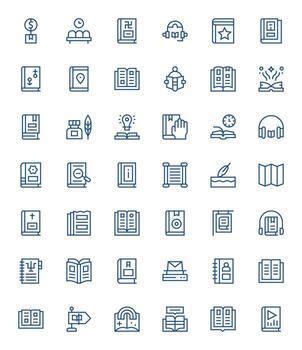 42 regular línea íconos diseñado para libro en alto resolución detalle mejorado formato vector